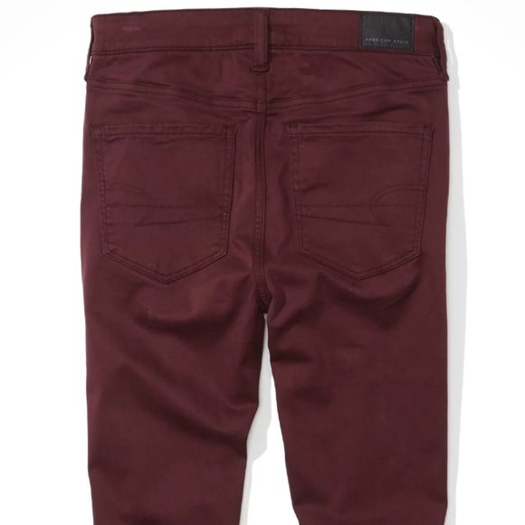 American Eagle Hi-Rise 'Super Super Stretch' Burgandy Jeggings - Picture 7 of 10